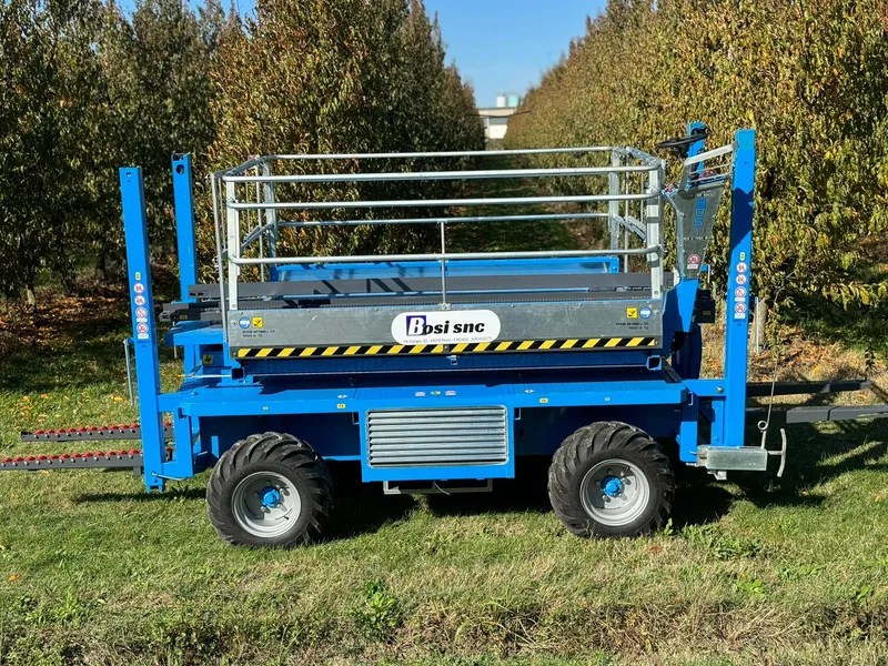 Carro raccolta frutta ABME Bosi — macchina semovente elettrica 4 postazioni zero emissioni